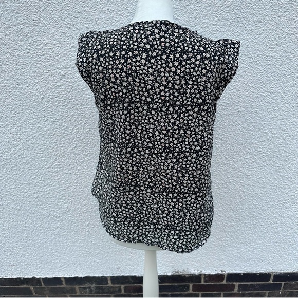 PEACOCKS Black Floral Blouse Size 12 - Picture 4 of 12